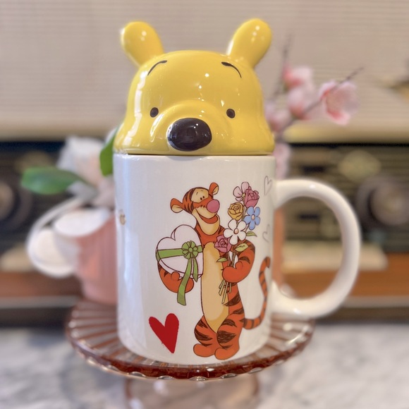 Disney Other - ✨NEW🧸Disney Winnie the Pooh Valentine’s Day Mug with Topper❤️